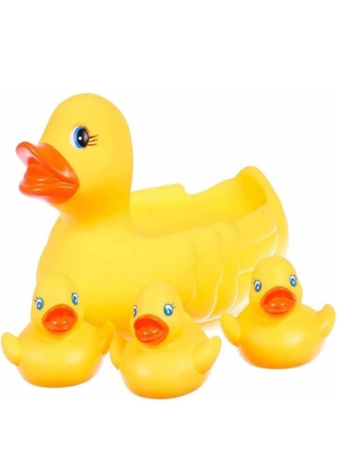 BOTIST Baby Loving Amazing Duck Family Bathing Rubber Toys for Baby Set Yellow Rubber Squeaky Lovely Floating Water Pool Tub Ducklings Toddler Toys with Chu Chu Sound (Pack of 4) - Image 5